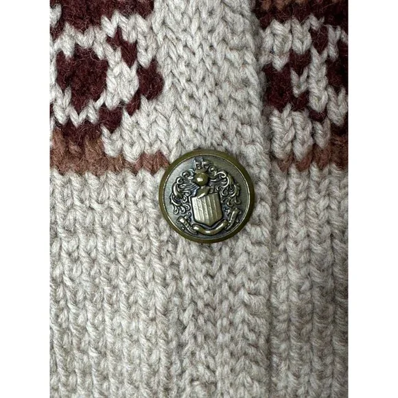 Vintage hand knit cardigan sweatrer Fair Isle Nordic Icelandic style Size M - Picture 6 of 6